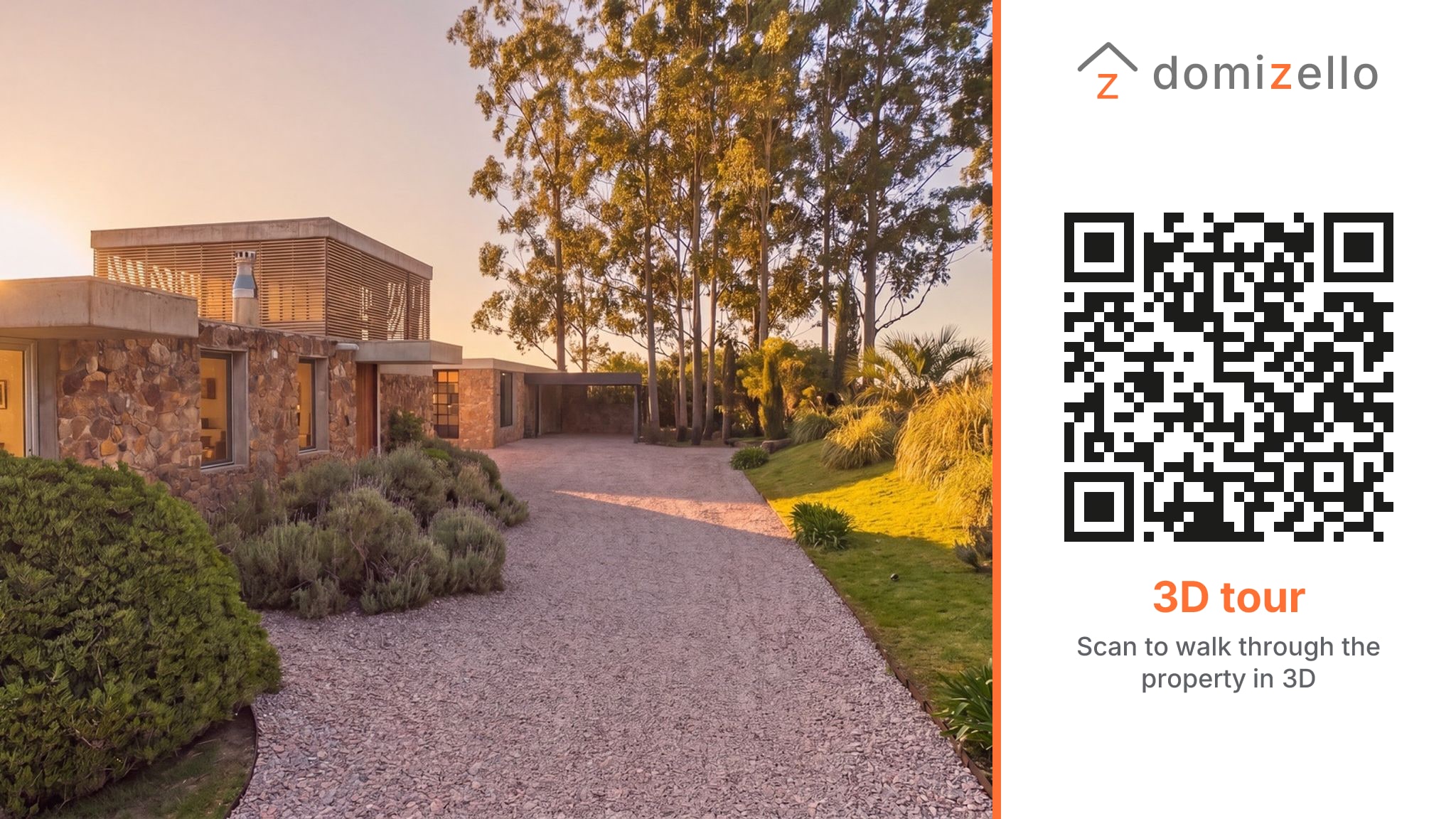 Domizello photo sharing card with QR code