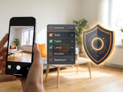A smartphone creating a digital inventory for a rental deposit protection.