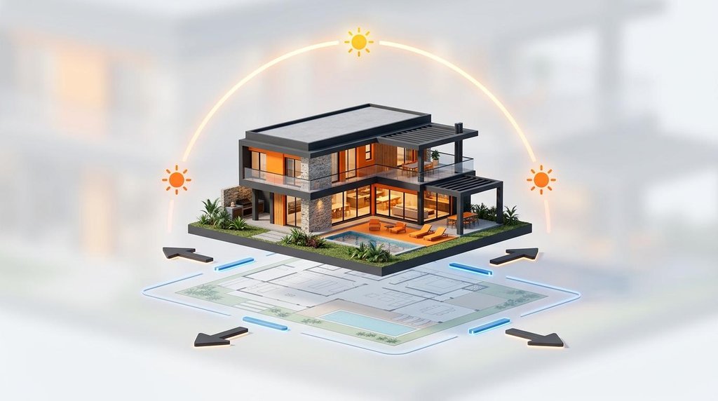 Isometric 3D render of a modern house showing photos alone no longer sell property in Uruguay through digital visual suites.